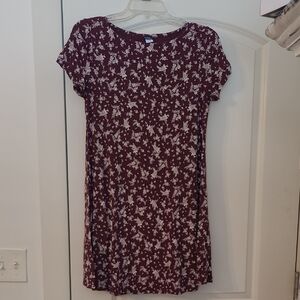 Old Navy Maroon Floral Mini Dress